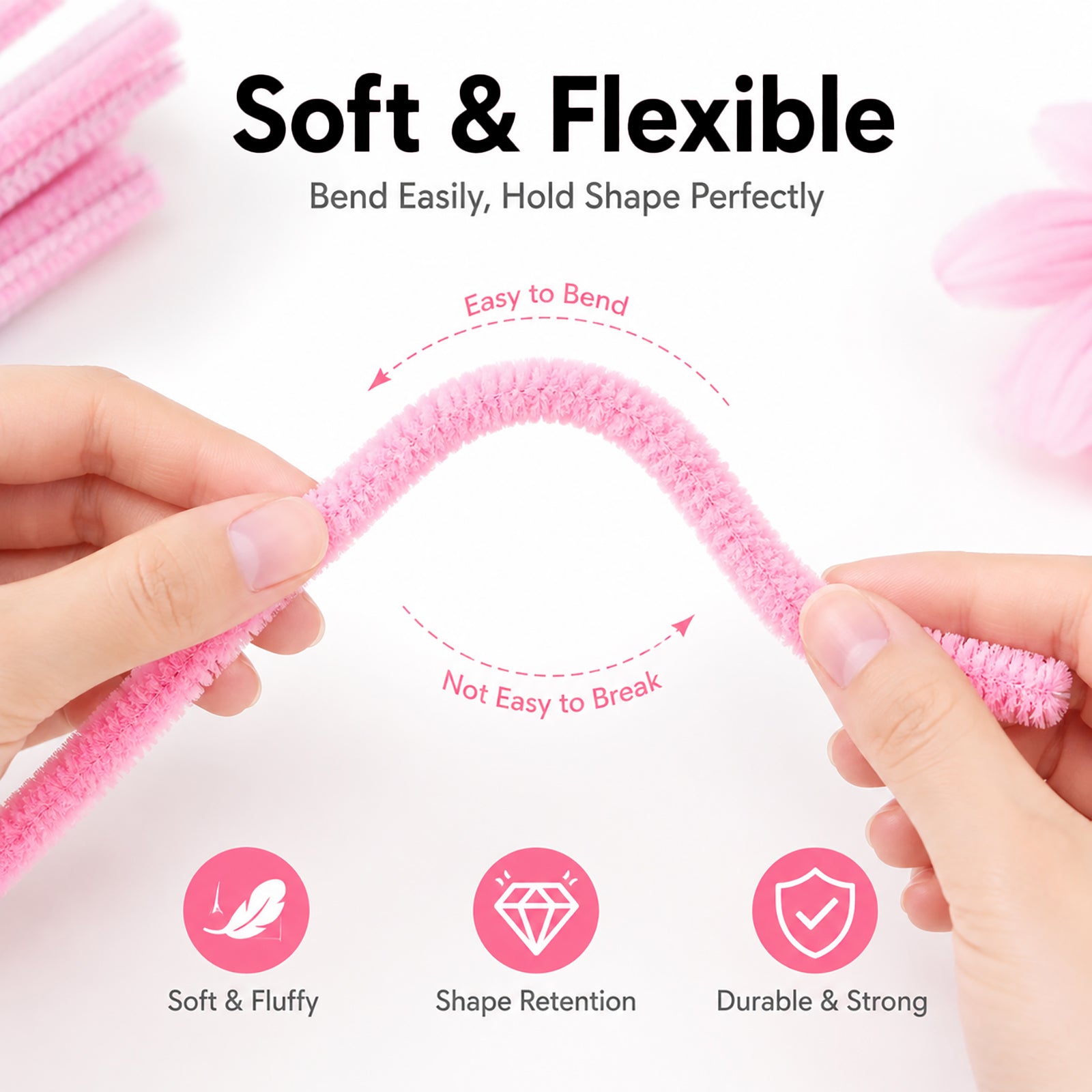 Crouryid pipe cleaners – 400pcs, 4 vibrant colors, bendable & non-toxic. Perfect for tulip flowers, school crafts, and DIY gifts. Shop now for free shipping